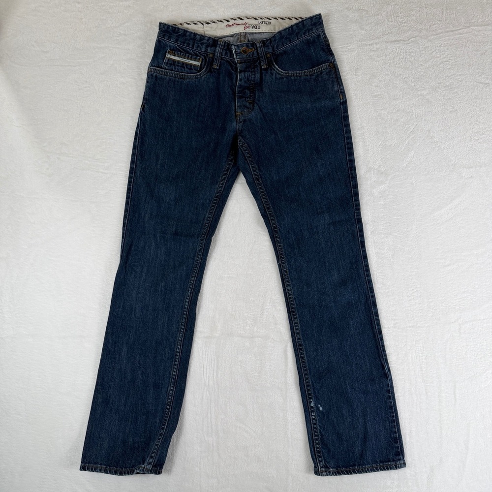 Vans Customade For You Mens Dark Wash Straight Leg Denim Jeans Blue Size 29x31